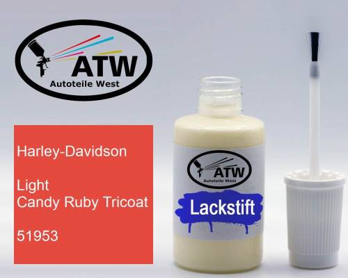 Harley-Davidson, Light Candy Ruby Tricoat, 51953: 20ml Lackstift, von ATW Autoteile West.